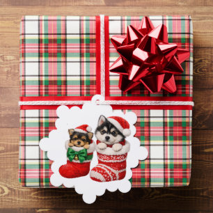 Weihnachtshund Winter Strick Ornament Karte