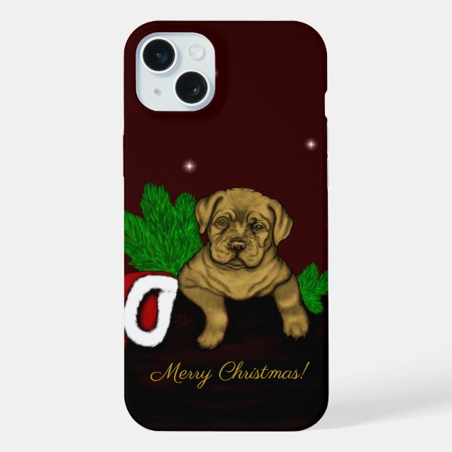 Weihnachtshündchen iPhone Hülle (Rückseite)