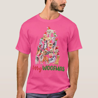 Weihnachtshunde Bäume Merry Woofmas Niedlich Funny T-Shirt