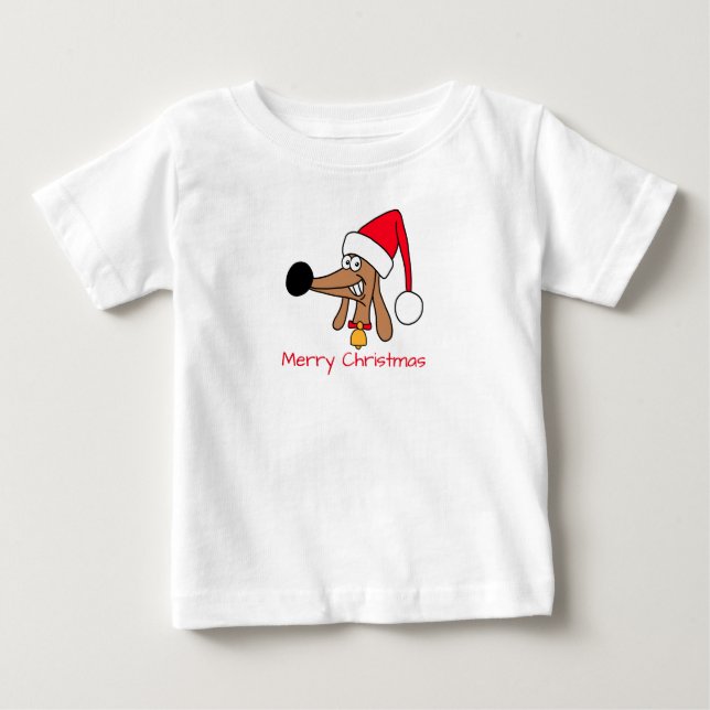 Weihnachtshunde Dackel Hund Baby T-shirt (Vorderseite)