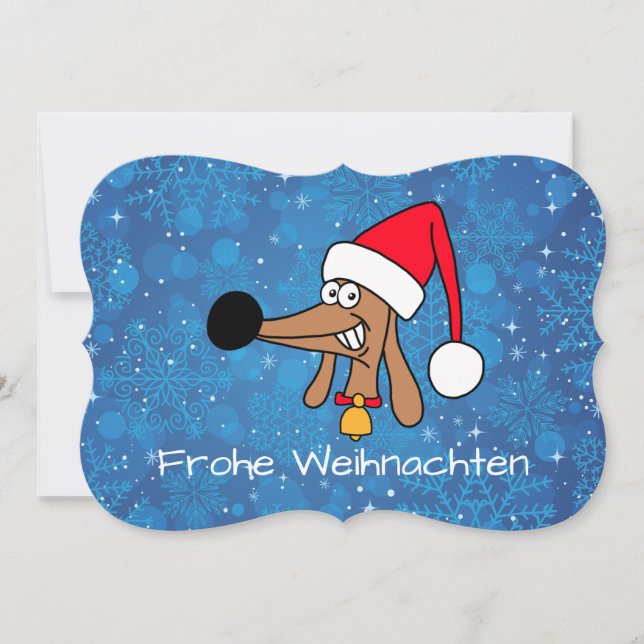 Weihnachtshunde Dackel Hund Feiertagskarte (Vorderseite)