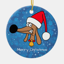 Weihnachtshunde Dackel Hund Keramik Ornament