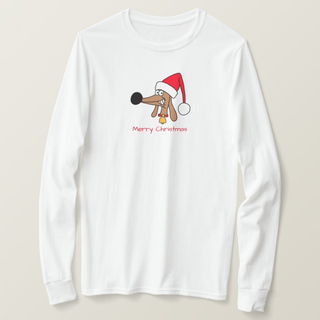Weihnachtshunde Dackel Hund T-Shirt (Design vorne)