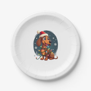 Weihnachtshunde Dackel Weihnachten Dackel Frauen i Pappteller