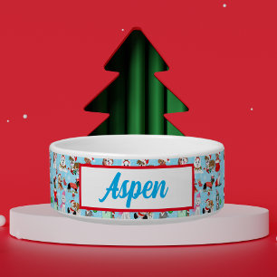 Weihnachtshunde-Feier Haustiername Napf