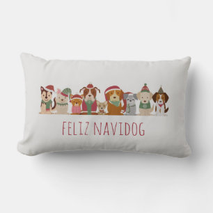 Weihnachtshunde Feliz Navidog Lendenkissen