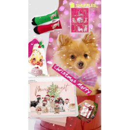 Weihnachtshunde Foto Merry Bright Card Karte