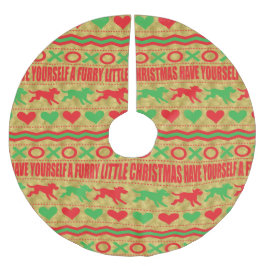 Weihnachtshunde Furries Polyester Weihnachtsbaumdecke