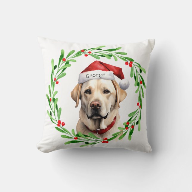 Weihnachtshunde Gelbe Labrador Labrador Retriever  Kissen (Vorderseite)