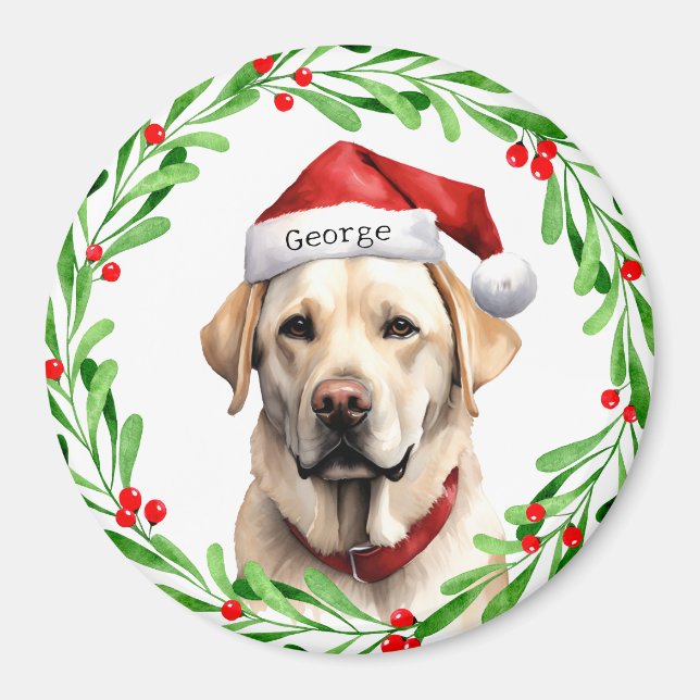Weihnachtshunde Gelbe Labrador Labrador Retriever  Magnet (Vorne)
