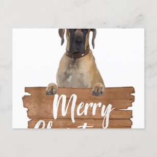 Weihnachtshunde Geschenk Great Dane Weihnachtsmann Ankündigungspostkarte