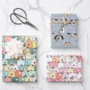 Weihnachtshunde Geschenkpapier Set