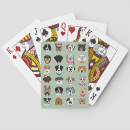 Weihnachtshunde-Gesichtsmuster Postkarte Spielkarten