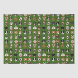 Weihnachtshunde-Gesichtsmuster Seidenpapier