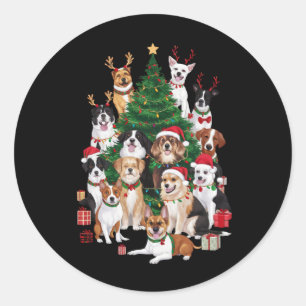 Weihnachtshunde Hunde Liebhaber Urlaub Hunde Mama Runder Aufkleber