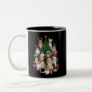 Weihnachtshunde Hunde Liebhaber Urlaub Hundemama  Zweifarbige Tasse