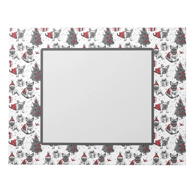 Weihnachtshunde im Kunstbuchstil Notizblock (Vorderseite)