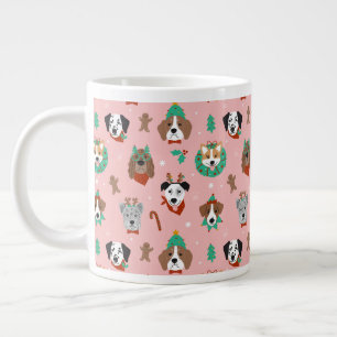 Weihnachtshunde im Weihnachtsaccessoires Muster Jumbo-Tasse