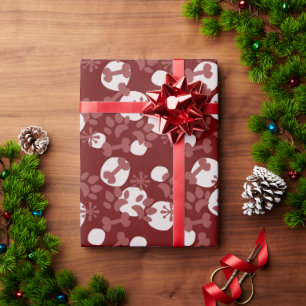 Weihnachtshunde Katze Knochen Schneeflocke Dot Mus Geschenkpapier