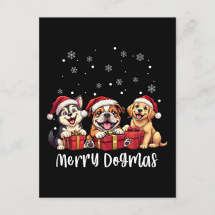 Weihnachtshunde Merry Dogmas Feiertagspostkarte
