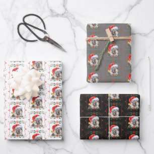 Weihnachtshunde Muster GSD Wrapping Paper Sheets Geschenkpapier Set
