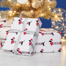 Weihnachtshunde Niedliche Grafik-Dackeln Spaß Geschenkpapier