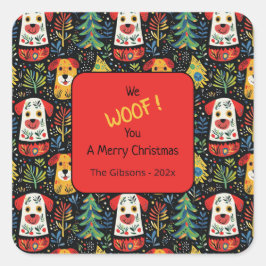 Weihnachtshunde Niedlicher Aufkleber