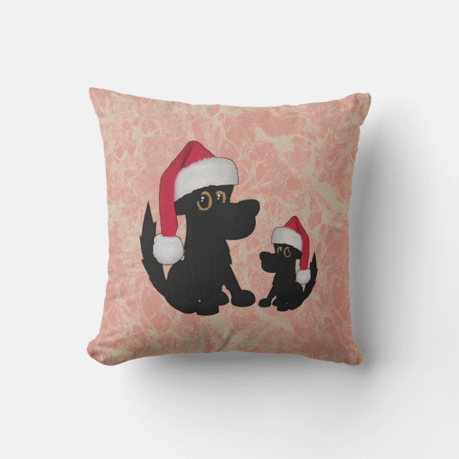 Weihnachtshunde Red Santa Mojo Pillow Kissen (Vorderseite)