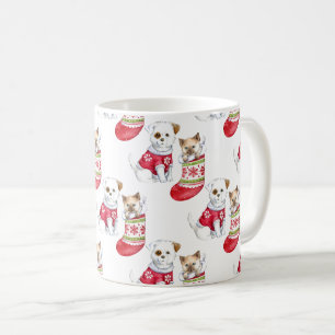 Weihnachtshunde und Katzen-Strümpfe Kaffeetasse