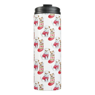 Weihnachtshunde und Katzen-Strümpfe Thermosbecher