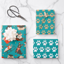 Weihnachtshunde Wrapping Paper Set von 3
