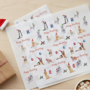 Weihnachtshundefreund Frohe Hundetage Seidenpapier