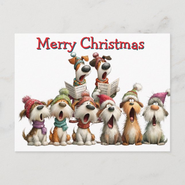 Weihnachtshundeklänge Postkarte (Vorderseite)