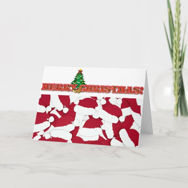 Weihnachtshüte Feiertagskarte (Vorderseite)