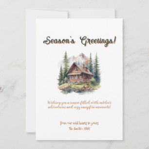 Weihnachtshütte Evergreen Berg Außendesign Feiertagskarte