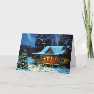 Weihnachtshütte Feiertagskarte