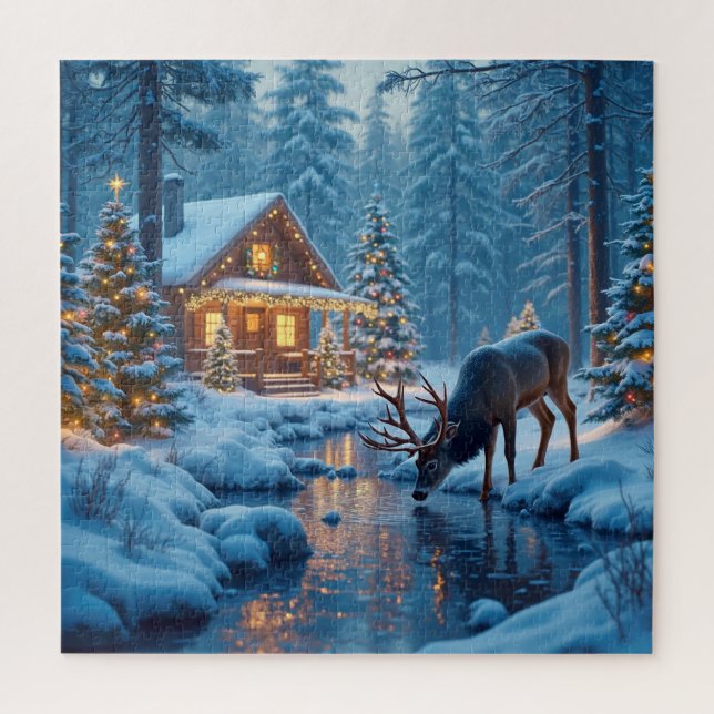 Weihnachtshütte Puzzle (Vertikal)