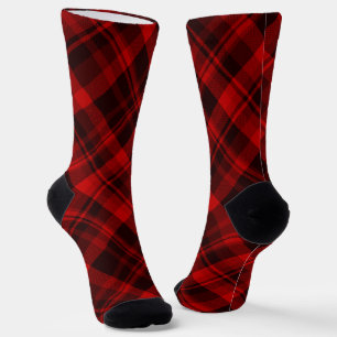 Weihnachtshütte Rot und Schwarz Kariert Gemütlich Socken