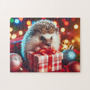 Weihnachtsigel ganz beleuchtet puzzle