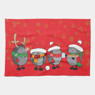 Weihnachtsigel Küchentuch