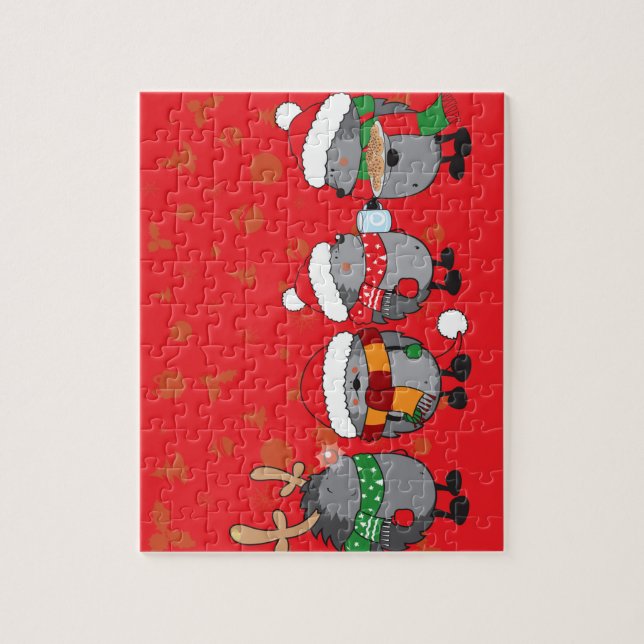 Weihnachtsigel Puzzle (Vertikal)