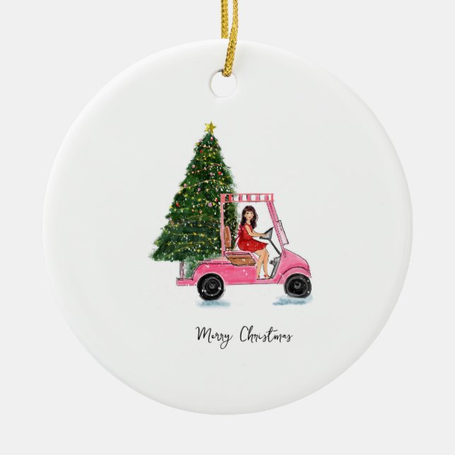 Weihnachtsillustration Keramik Ornament (Vorne)