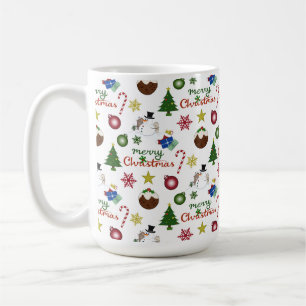 WeihnachtsIllustration Mix Muster Kaffeetasse