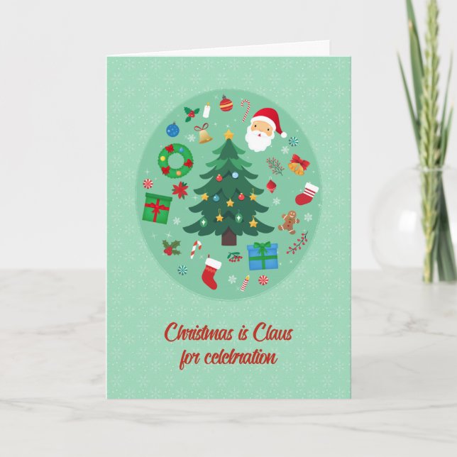 Weihnachtsillustrationen Urlaub Karte (Vorderseite)