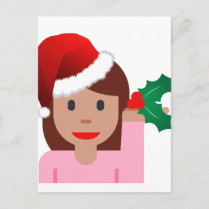 Weihnachtsinformationsmädchen-Emoji Feiertagspostkarte