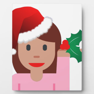 Weihnachtsinformationsmädchen-Emoji Fotoplatte
