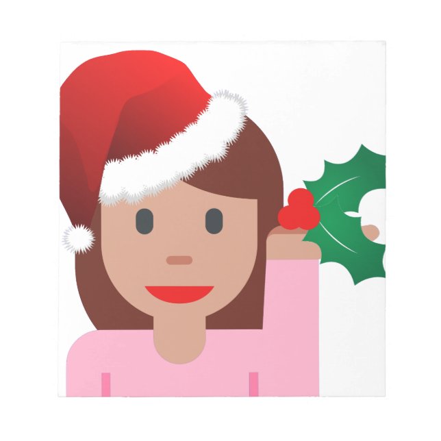 Weihnachtsinformationsmädchen Emoji Notizblock (Vorderseite)