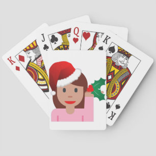 Weihnachtsinformationsmädchen Emoji Spielkarten
