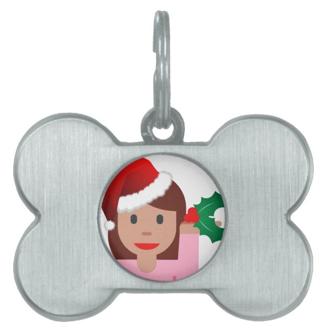 Weihnachtsinformationsmädchen Emoji Tiermarke (Vorderseite)