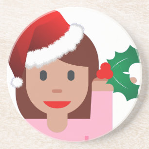 Weihnachtsinformationsmädchen Emoji Untersetzer